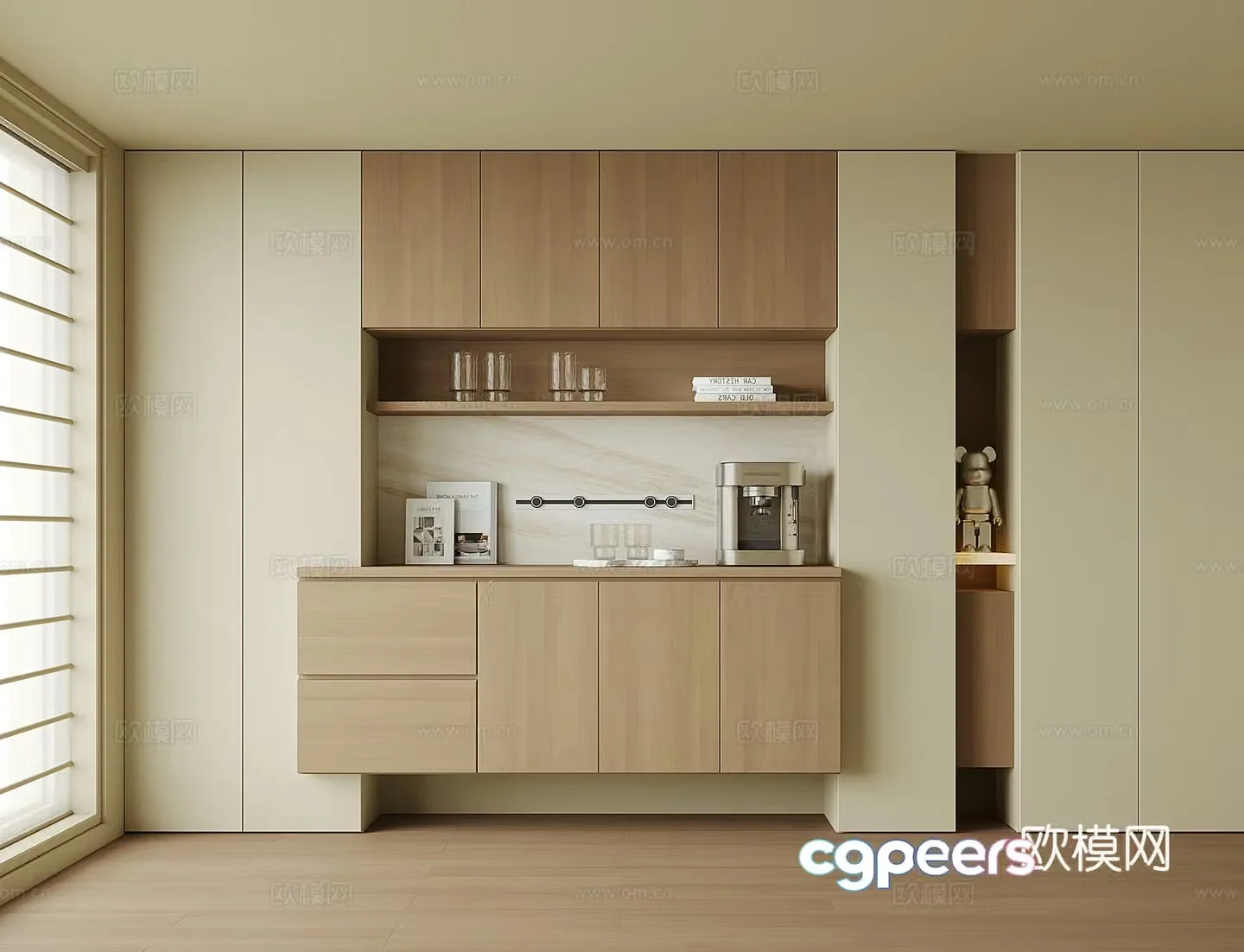 Modern wine cabinet sideboard 3D model