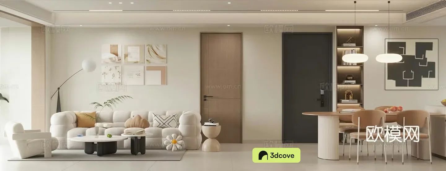 Creamy style home living and dining room sofa and coffee table combination cotton candy sofa homeless lights
