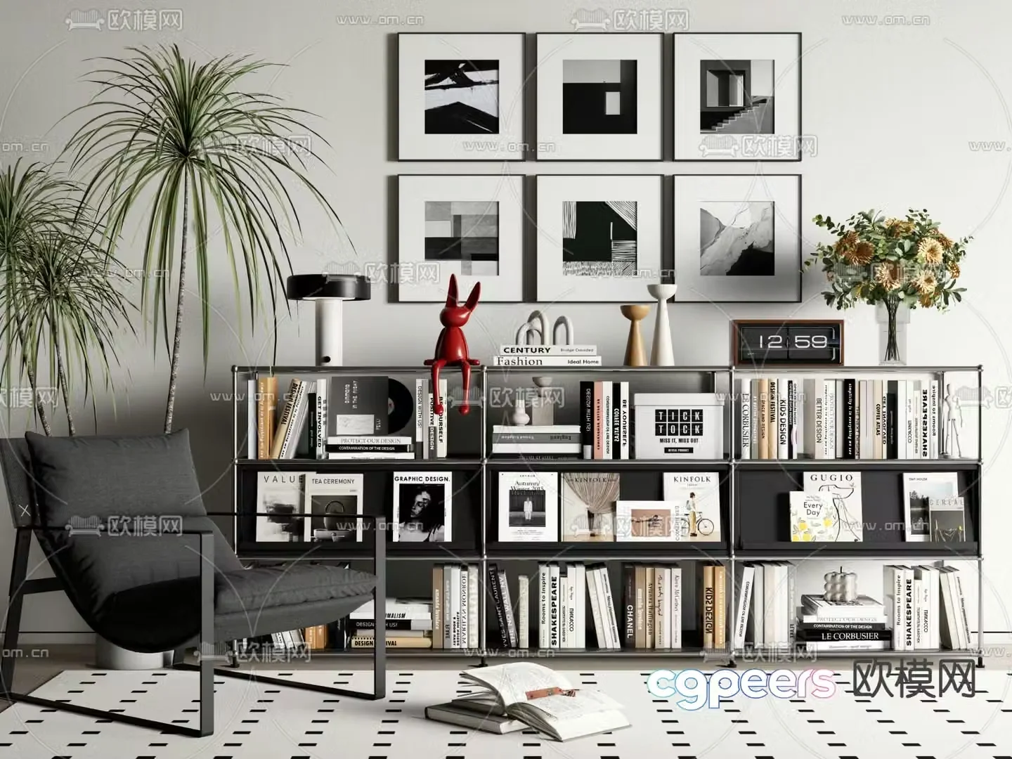 USM bookcase display cabinet low cabinet 3d model