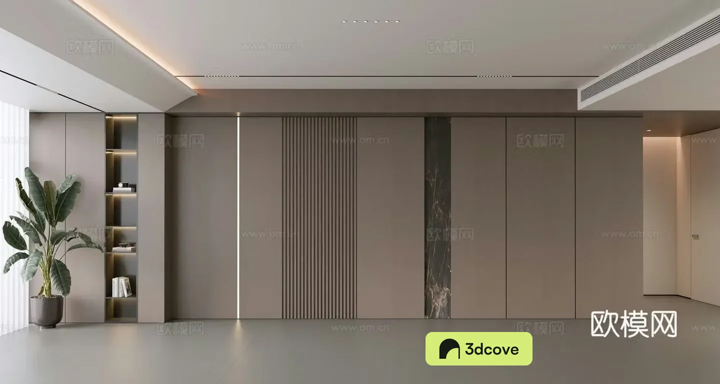 Modern simple sofa background wall modern ornament balcony cabinet living room cabinet wood veneer background wall