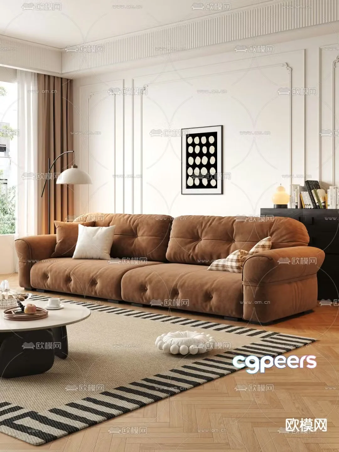 Medieval style sofa double sofa 3d model