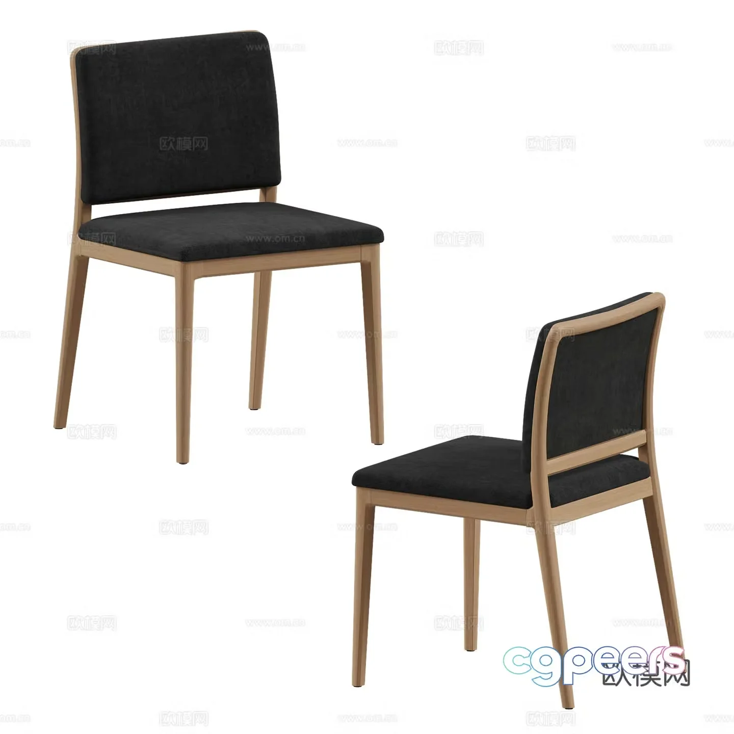 Modern dining chair single chair 3D model