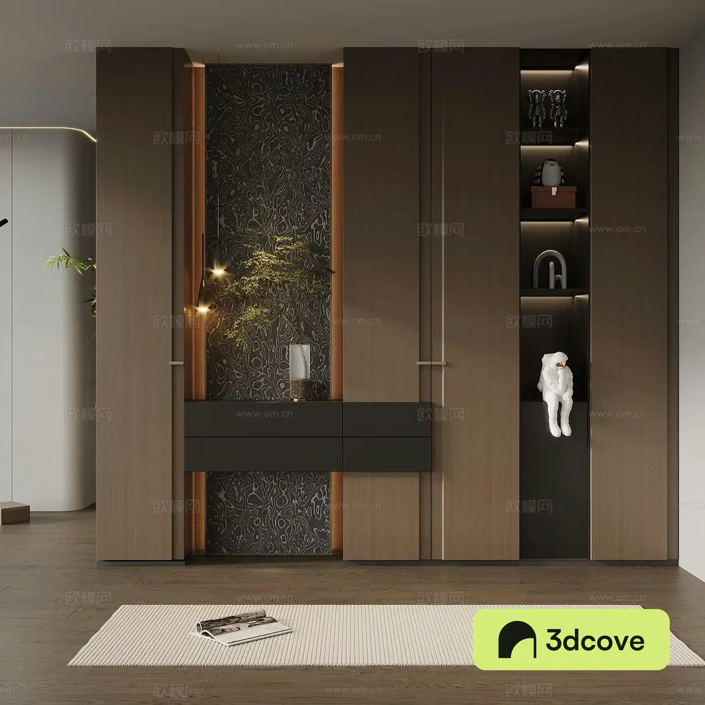 Italian minimalist porch cabinet door-entry shoe cabinet porch background
