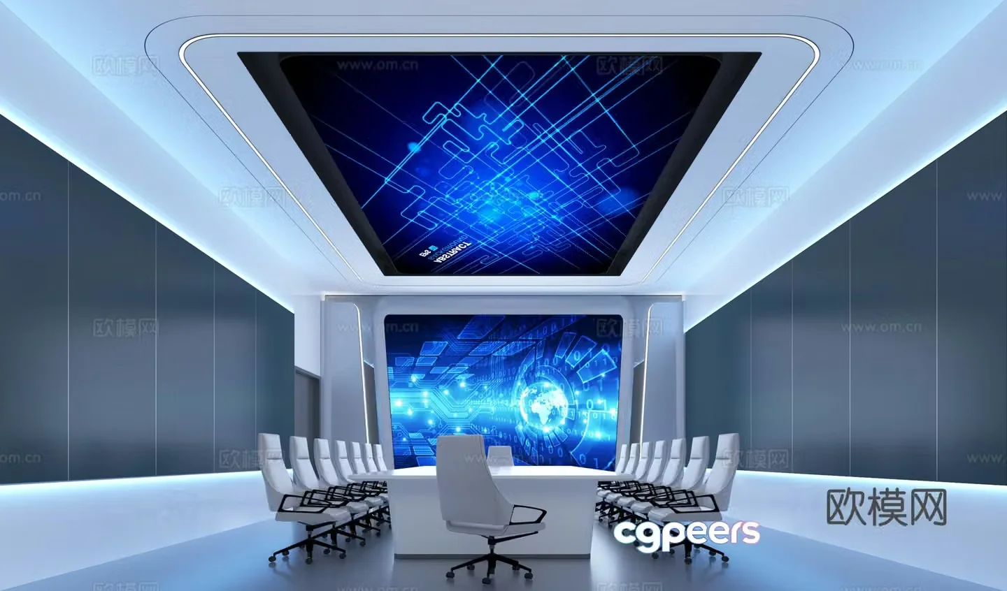 Modern technology conference room 3d model