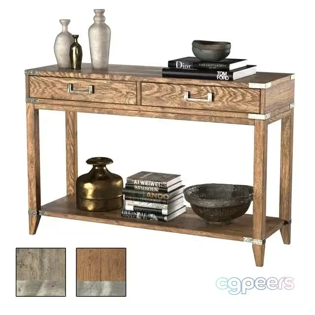 3ds Max Free – CAYDEN CAMPAIGN 2-DRAWER CONSOLE TABLE