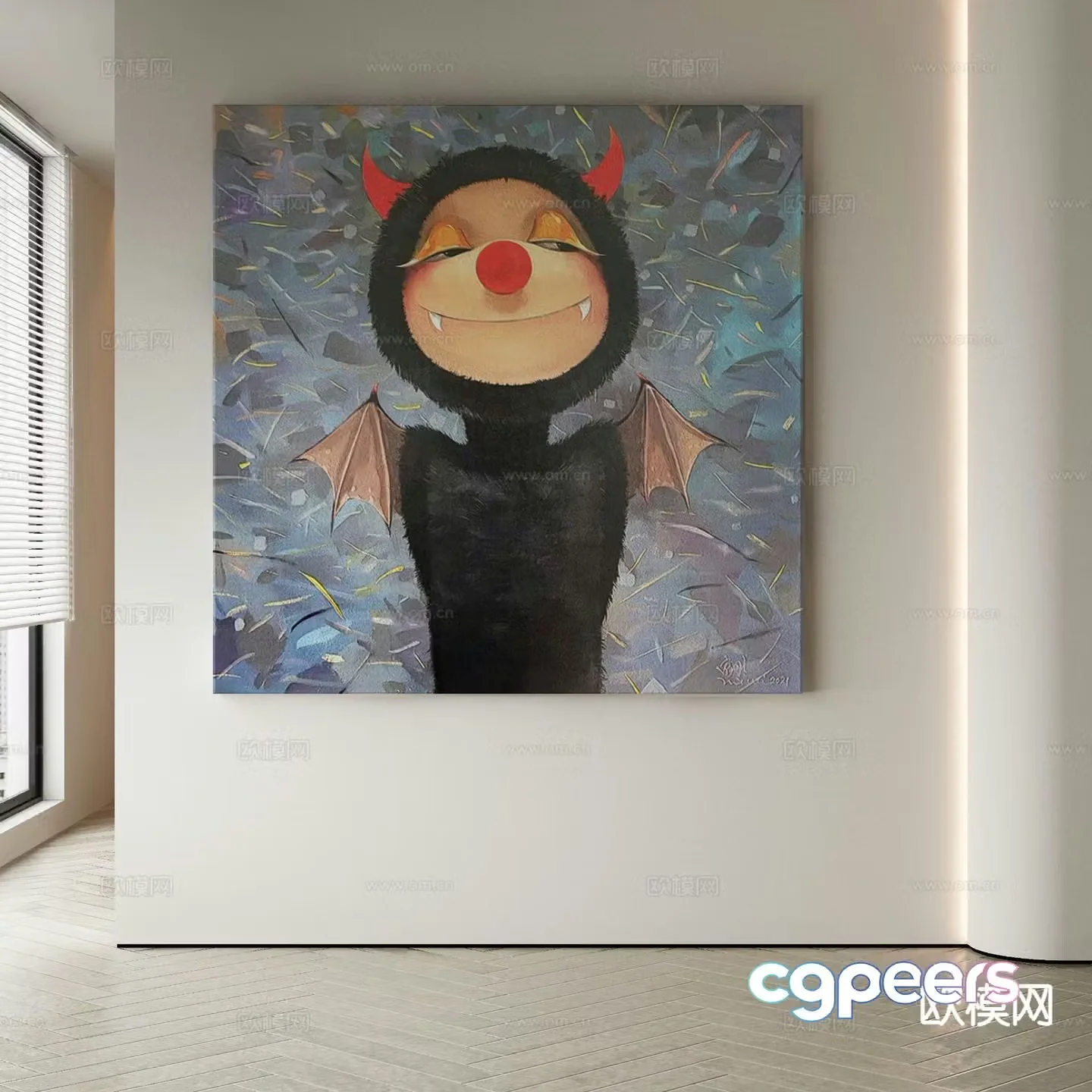 Modern cartoon painting decorative painting 3d model