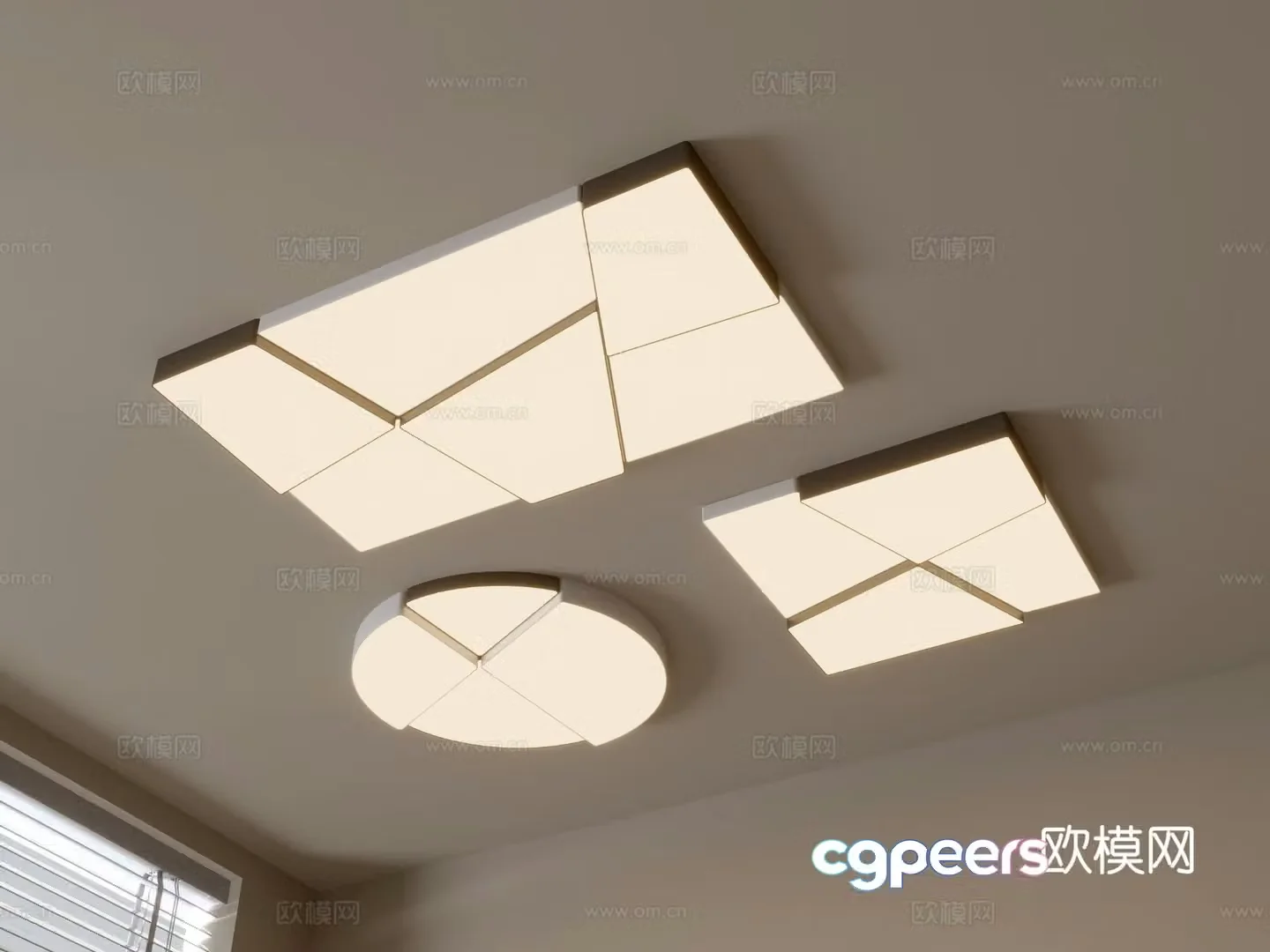 Geometric ceiling lamp bedroom lamp artistic lamp fashionable living room lamp 3D model