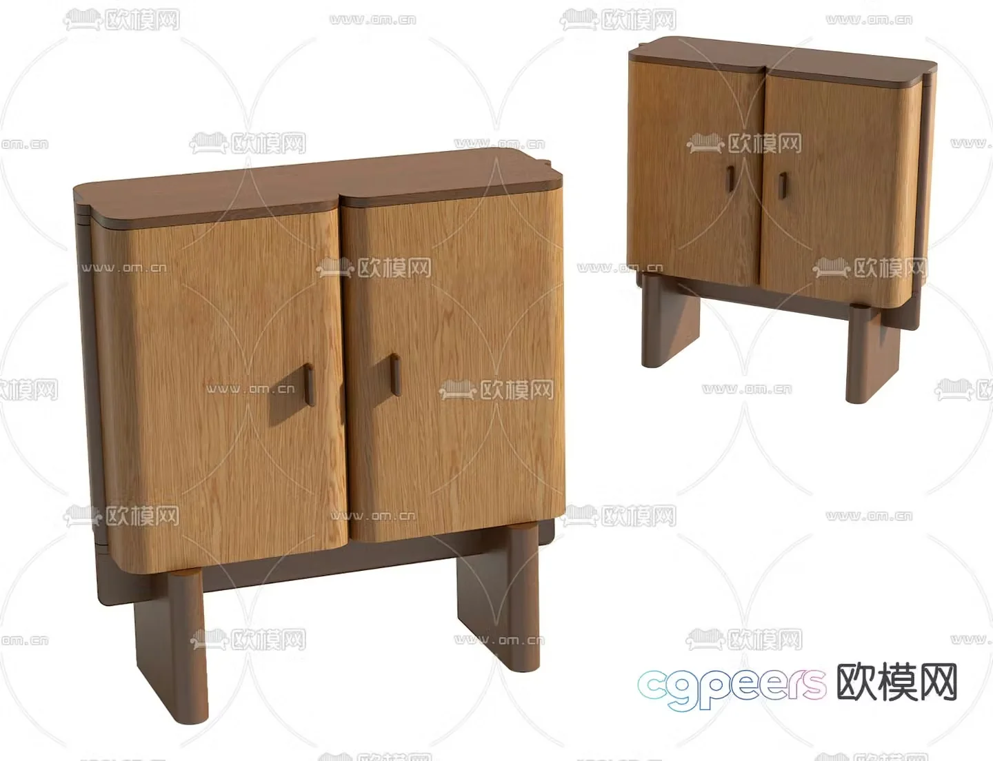 Medieval style bedside table 3d model