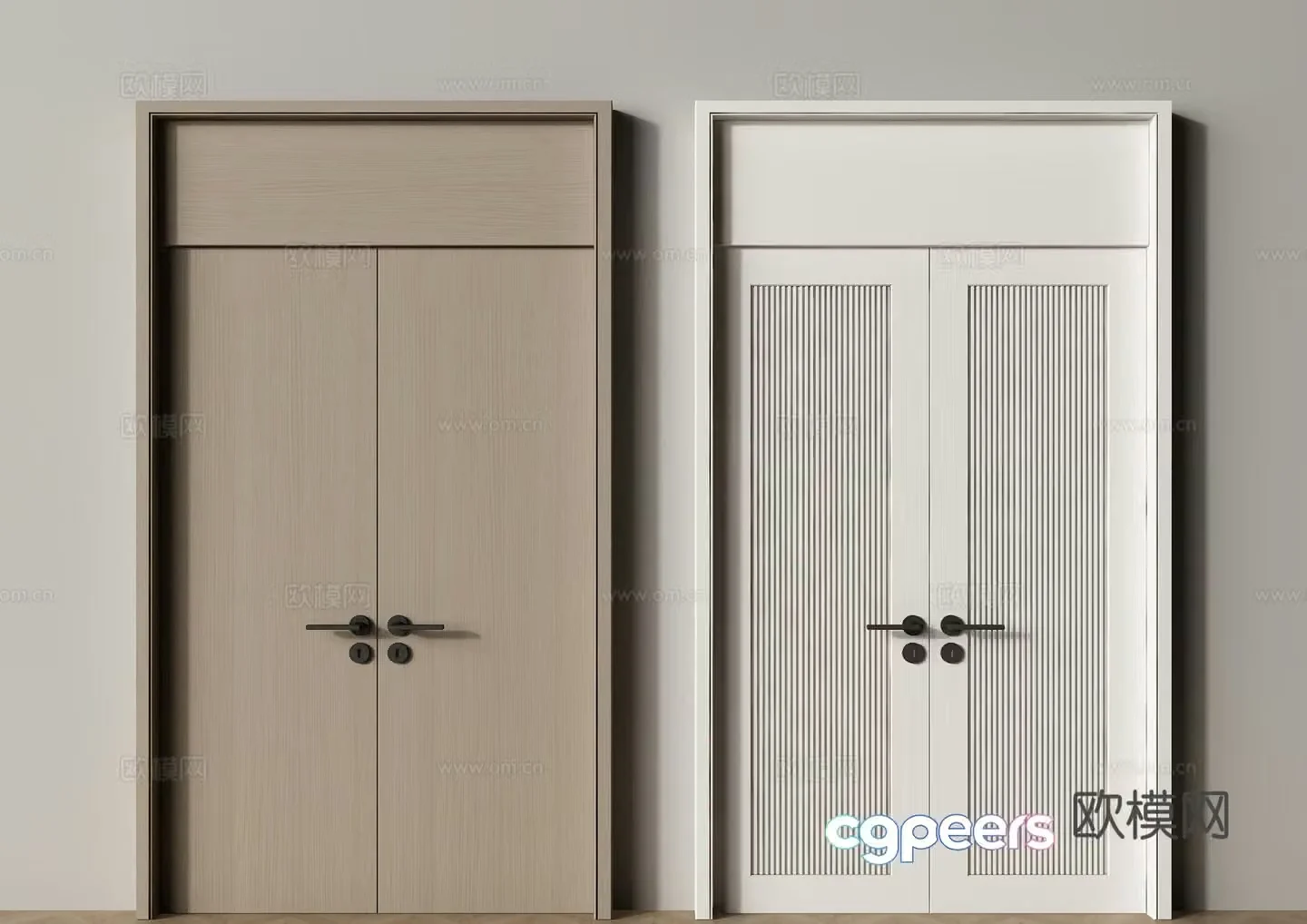 Modern double door double door 3d model