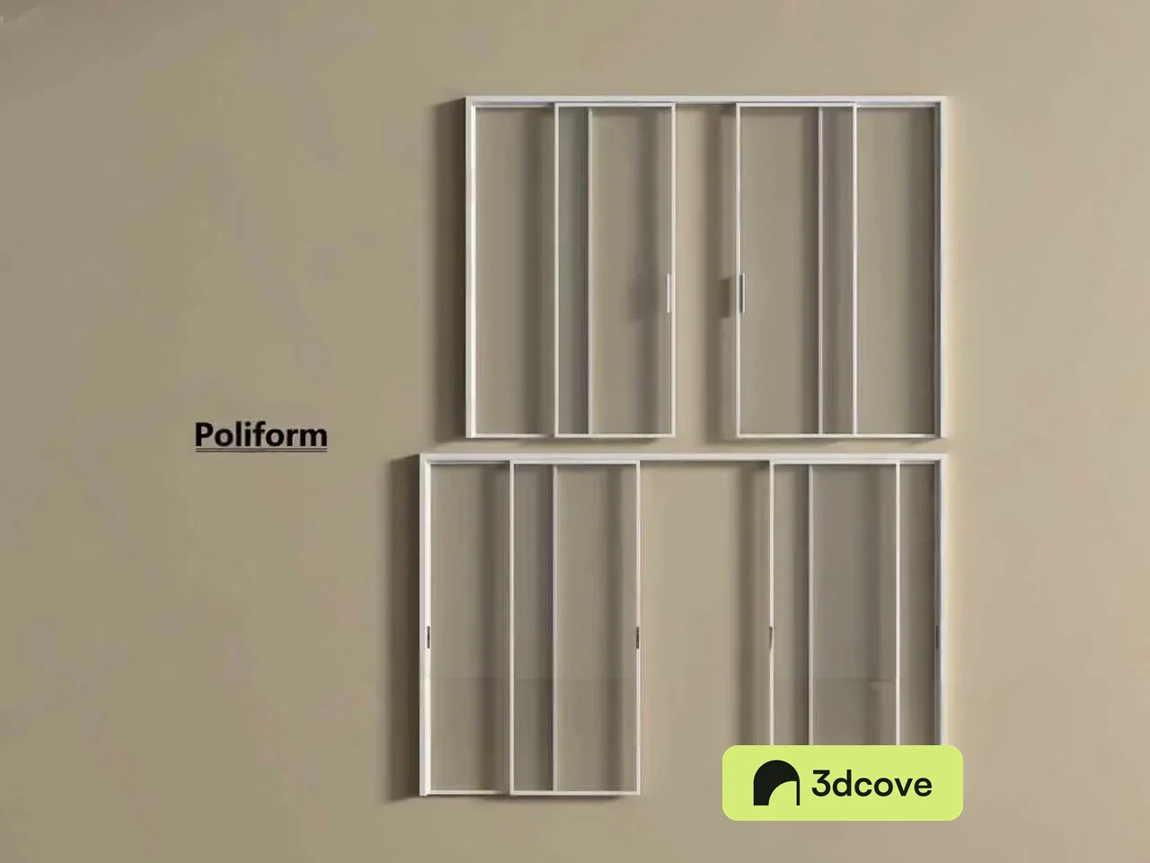 White Poliform Shelves