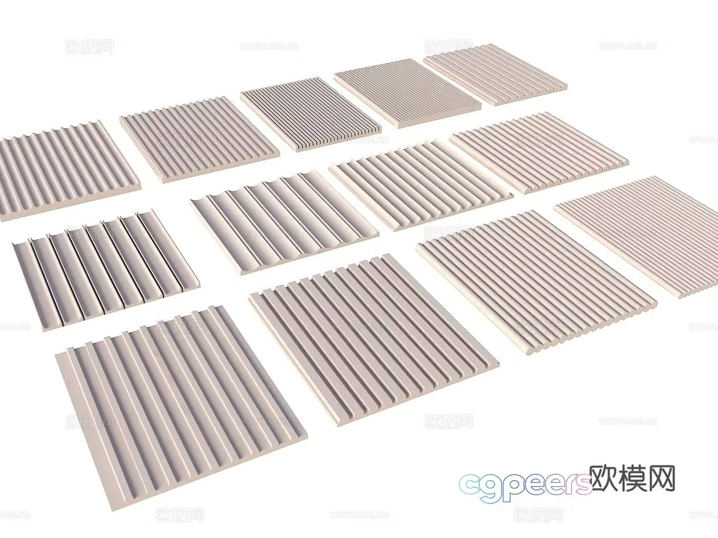 Modern wall panel Modern grille board Great Wall panel Wavy board Background wall panel Wood veneer 3d model