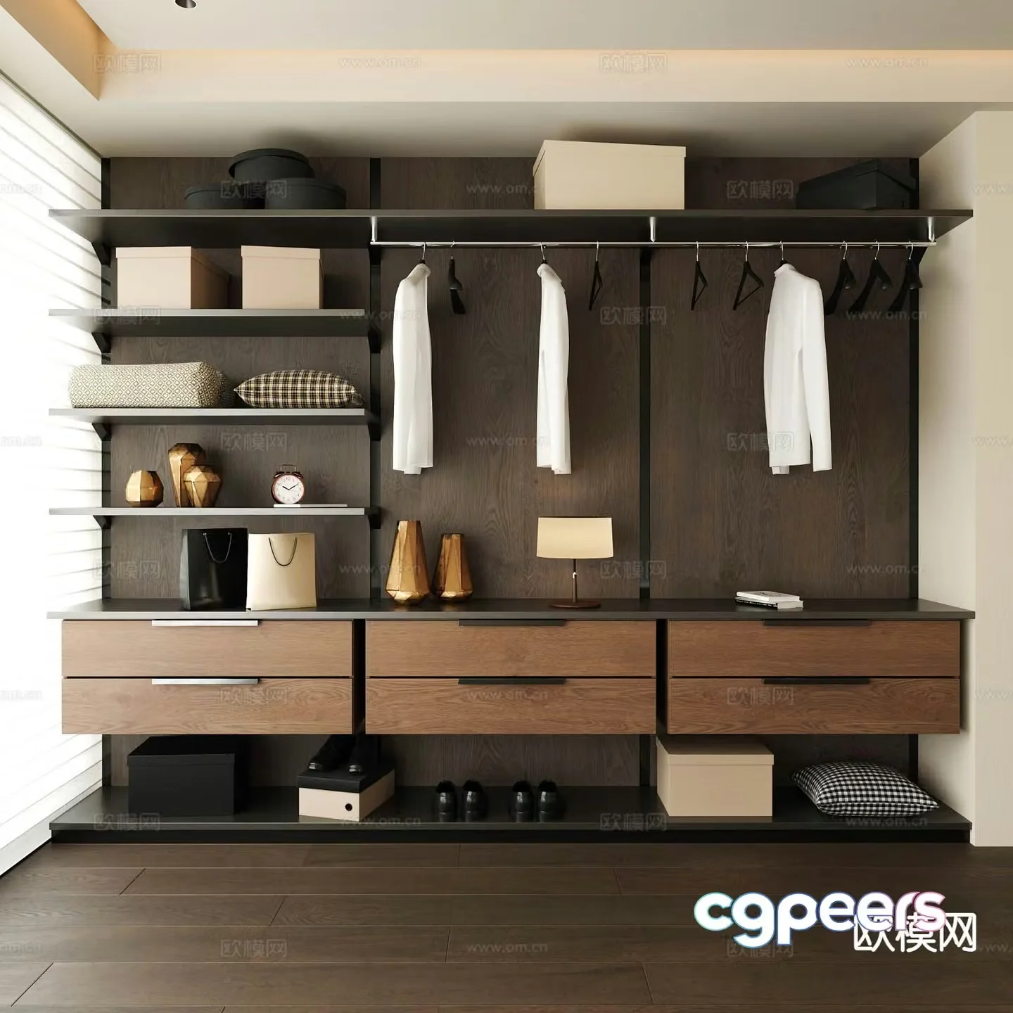 Modern doorless wardrobe 3d model