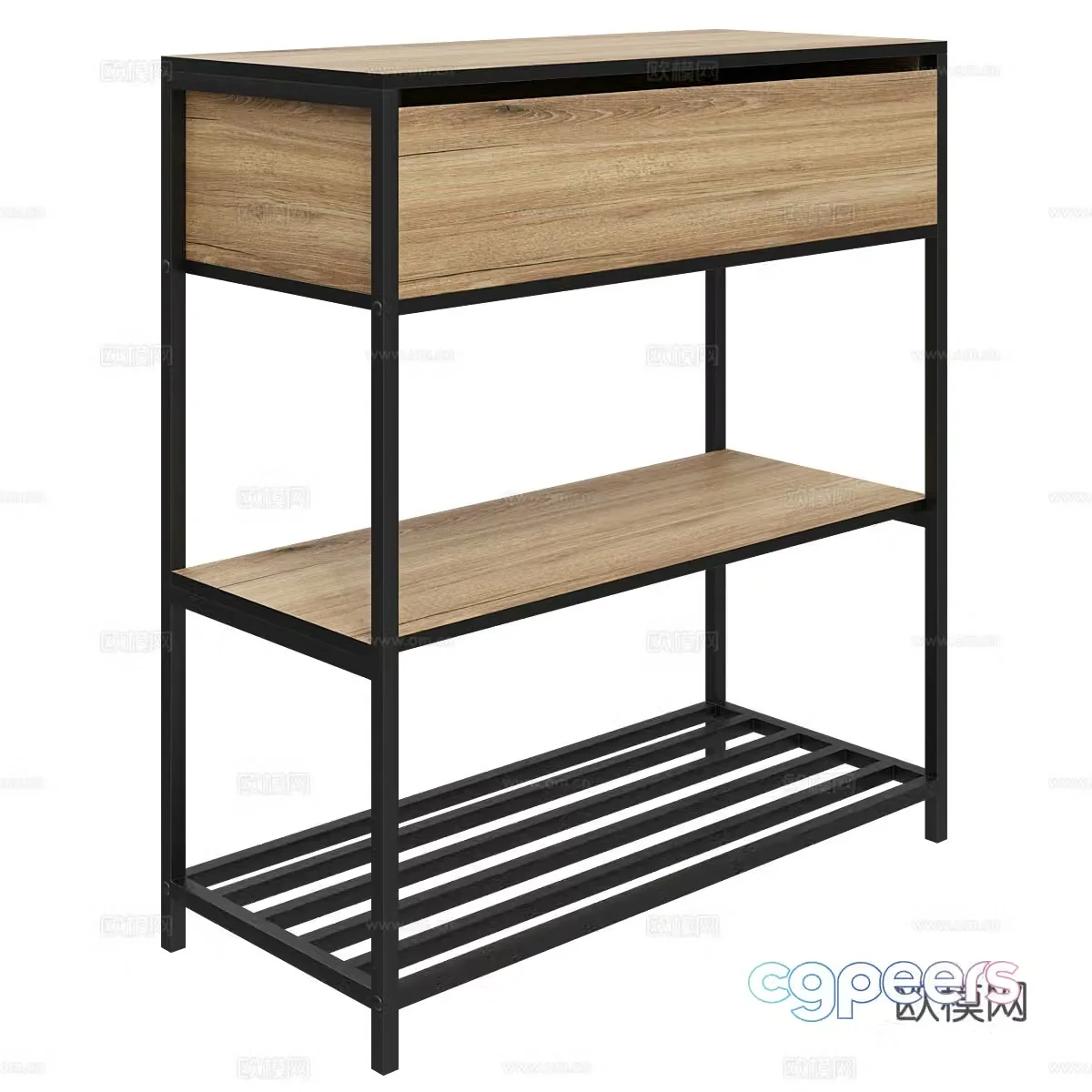 Nordic shoe cabinet short shoe cabinet 3d model
