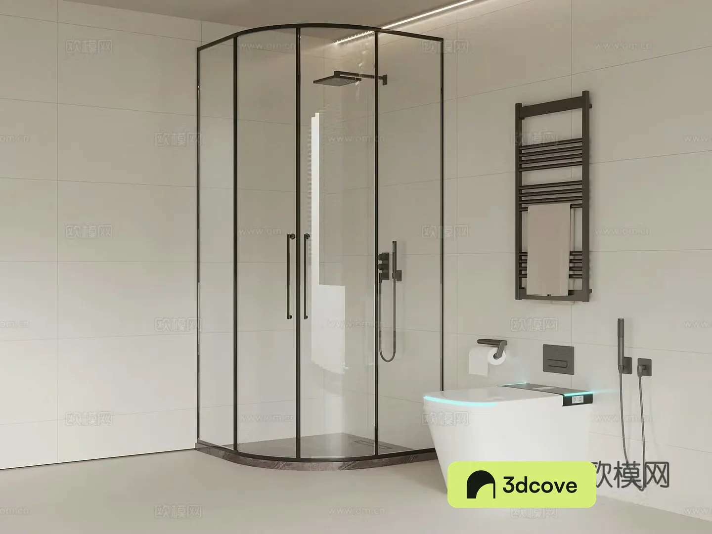 Modern bathroom shower toilet towel rack