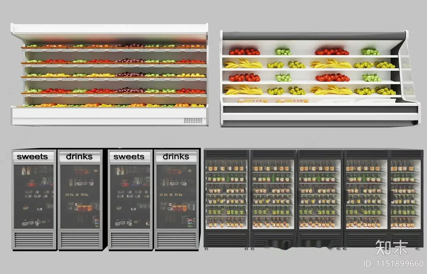 Three Refrigerators 3D Model – 9823 – VRAY Render