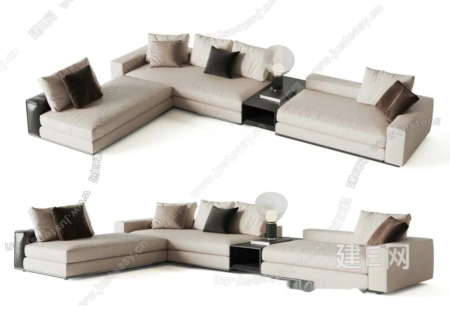 Modern Sectional Sofa 3D Model – 4749 – CORONA Render