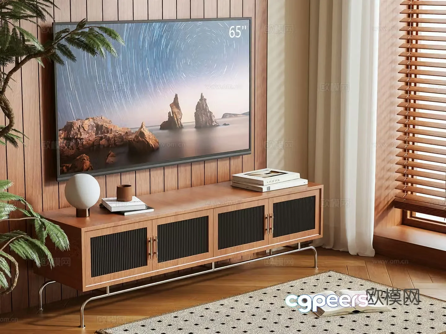 Middle-aged TV cabinet 3D model