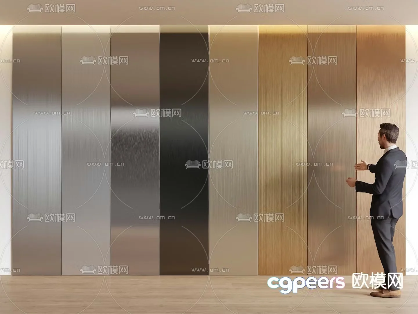 Wall panel Wood veneer Wall skirt 3d model