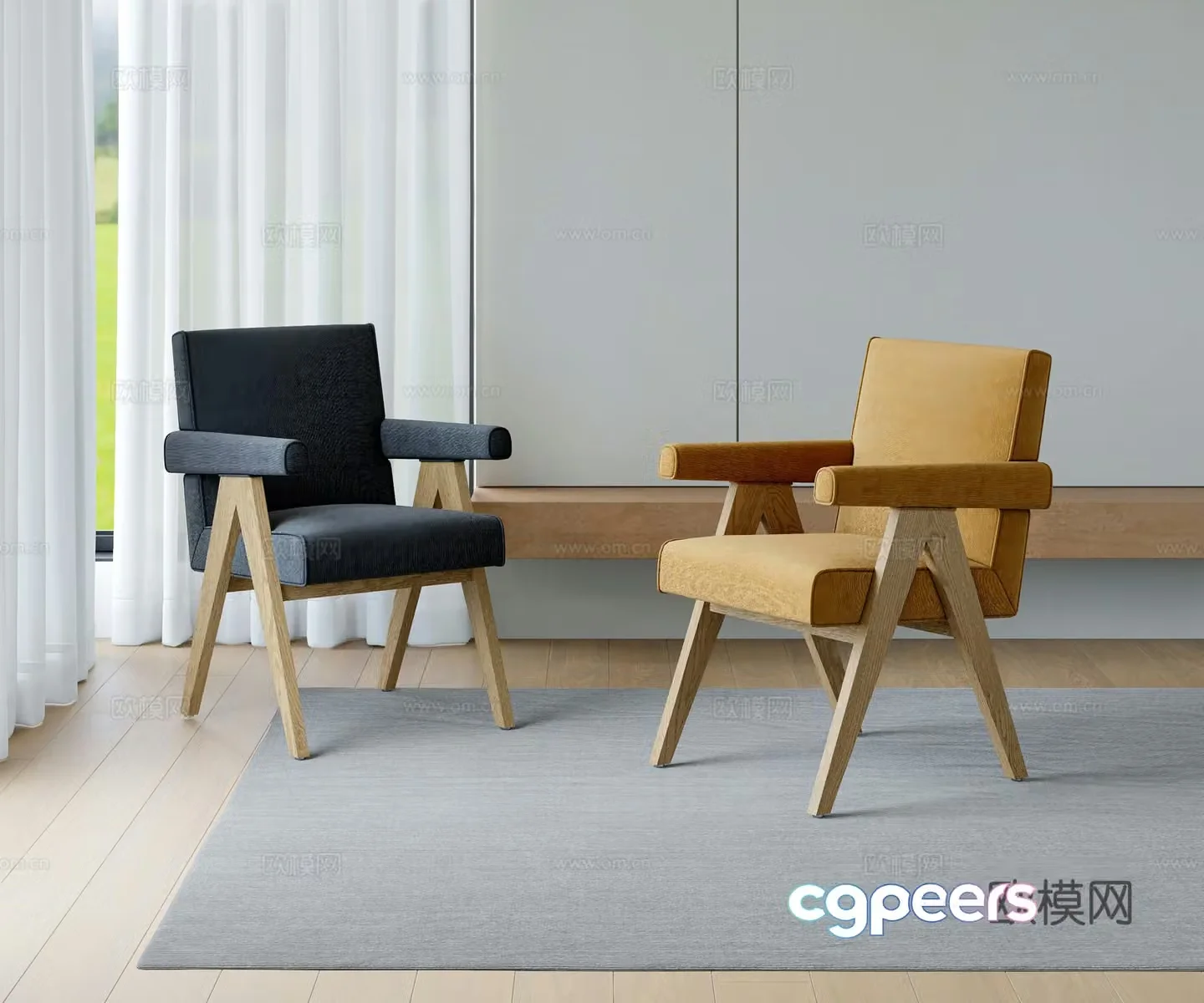 Modern sofa chair leisure chair 3d model