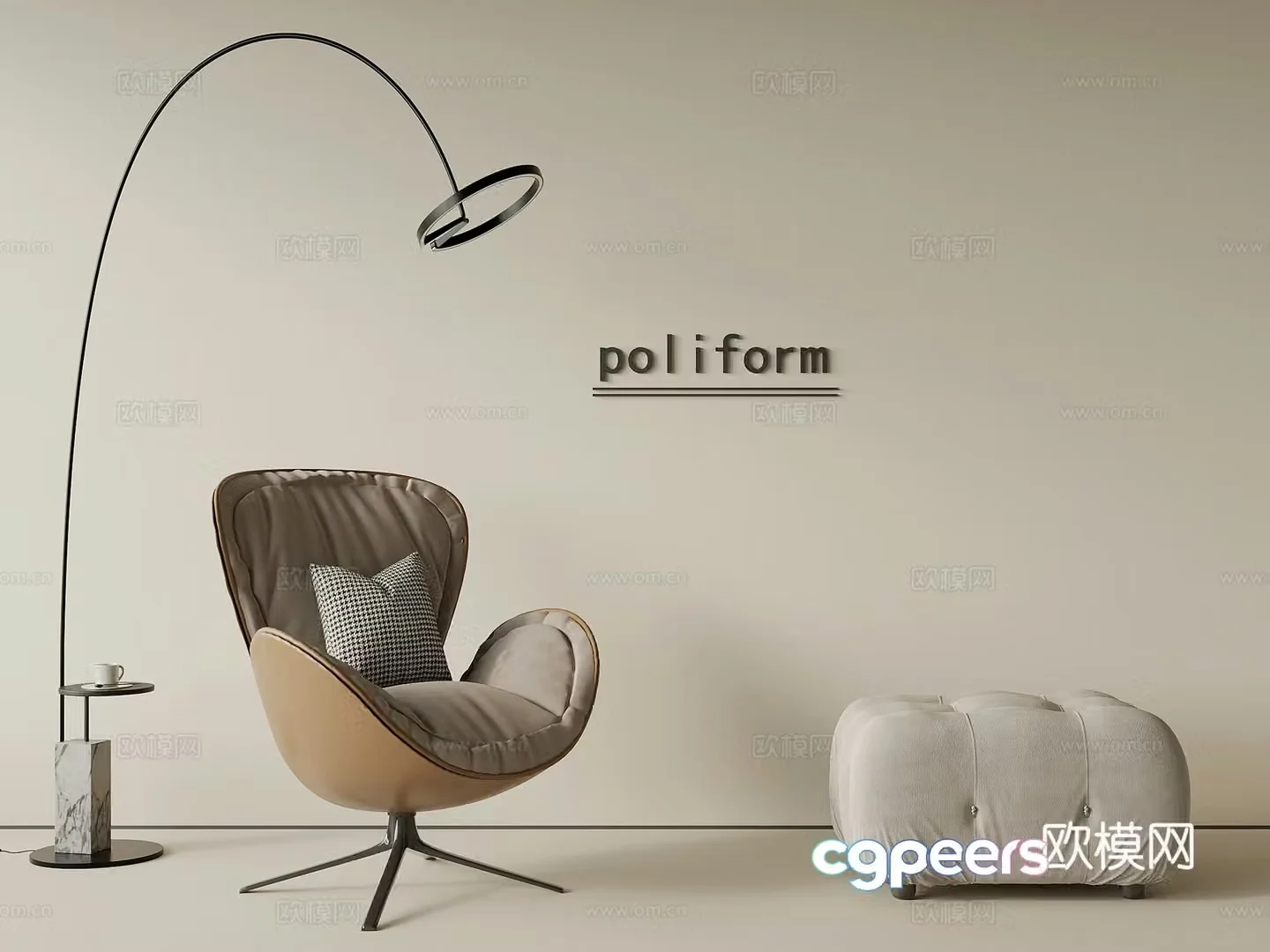Modern leisure chair sofa chair 3d model