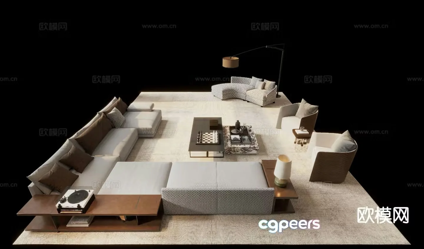 Modern sectional sofa 3d model
