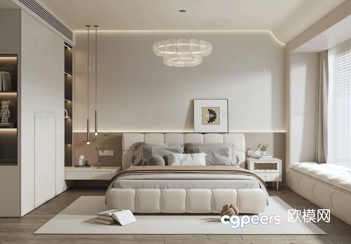 Cream style bedroom master bedroom 3d model