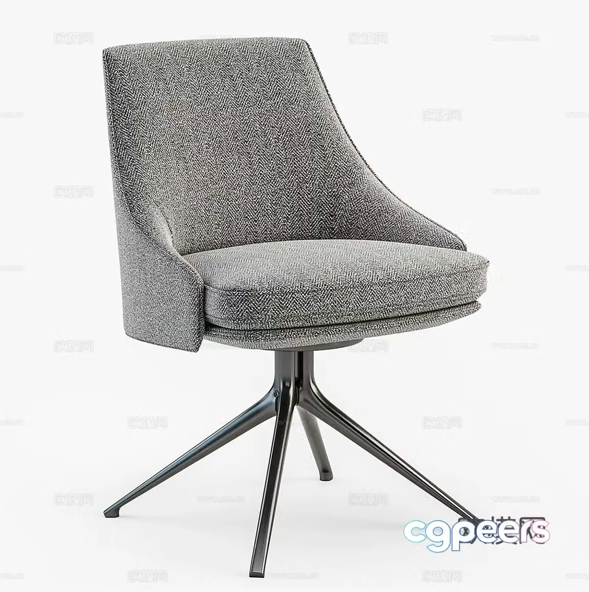 Fabric office chair Fabric leisure chair Fabric book chair Fabric single chair Simple single chair 3D model