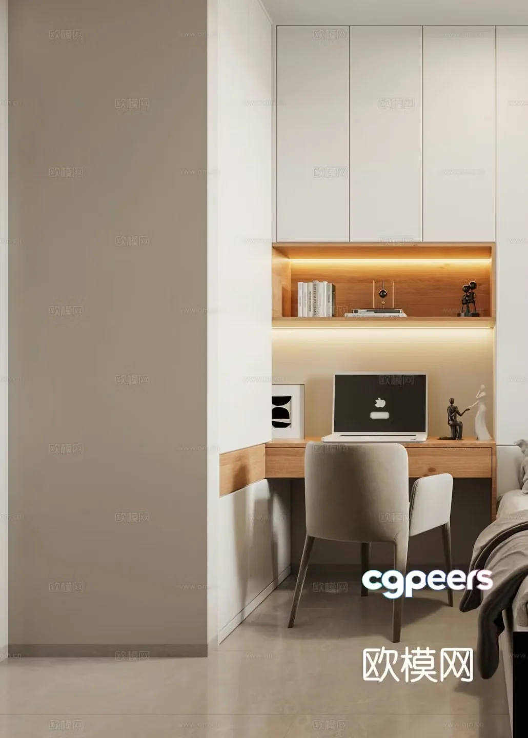 Modern tatami bedroom 3d model