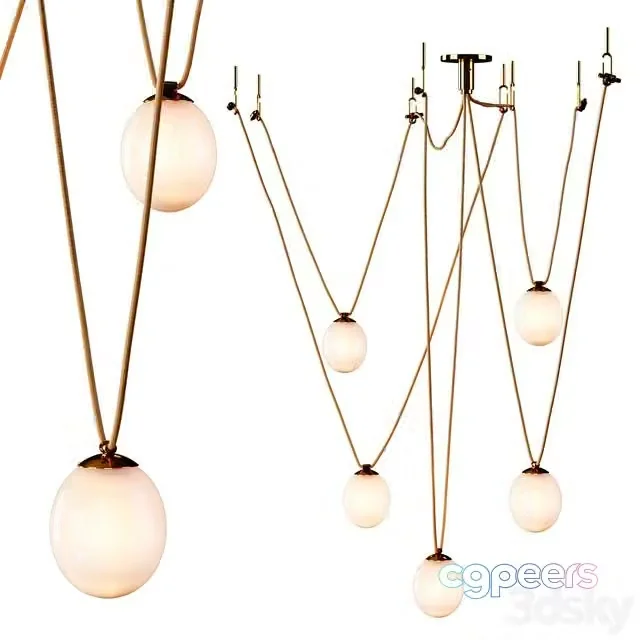 3ds Max Free – Augustine Bulb Glass Chandelier