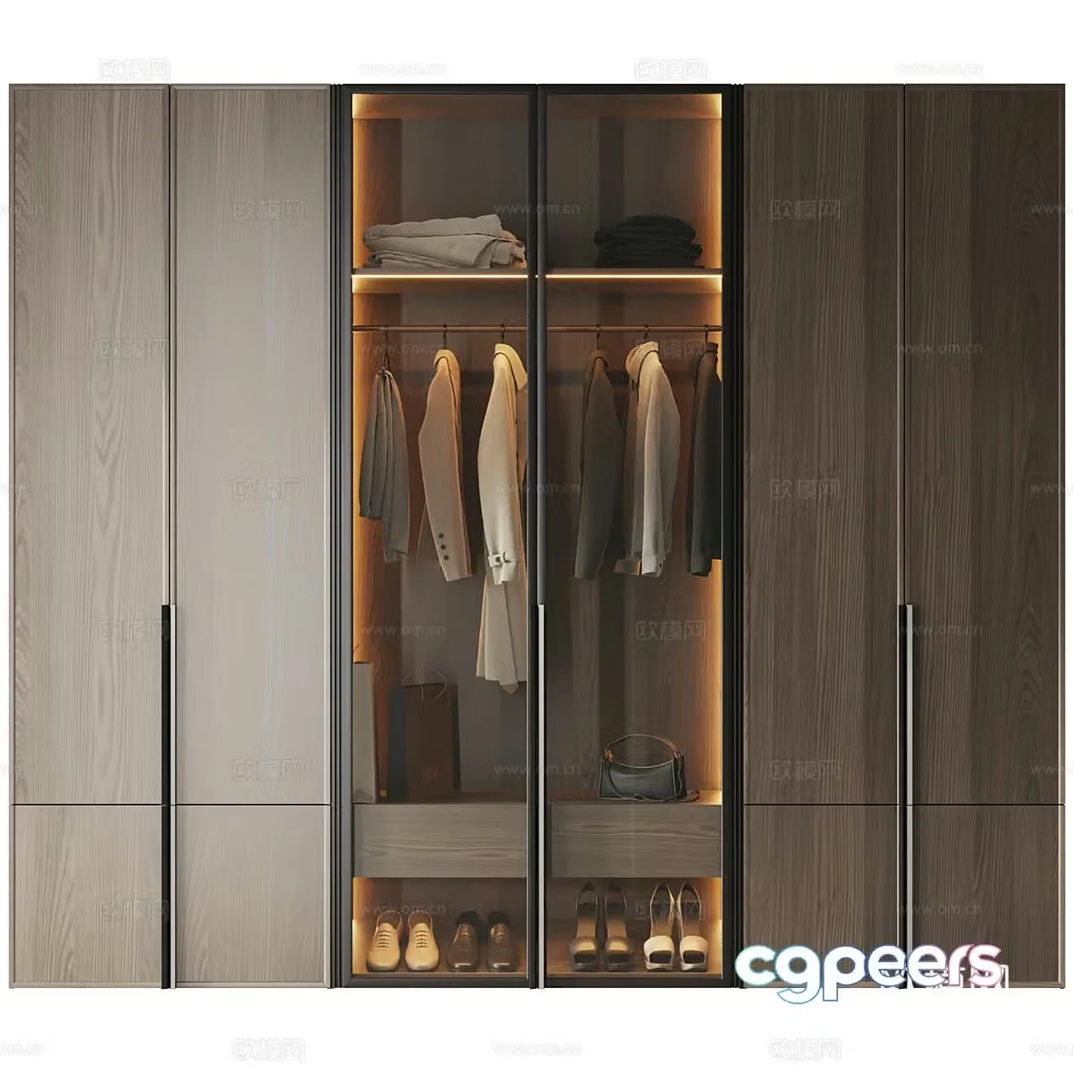 Modern Italian minimalist wardrobe 3d model