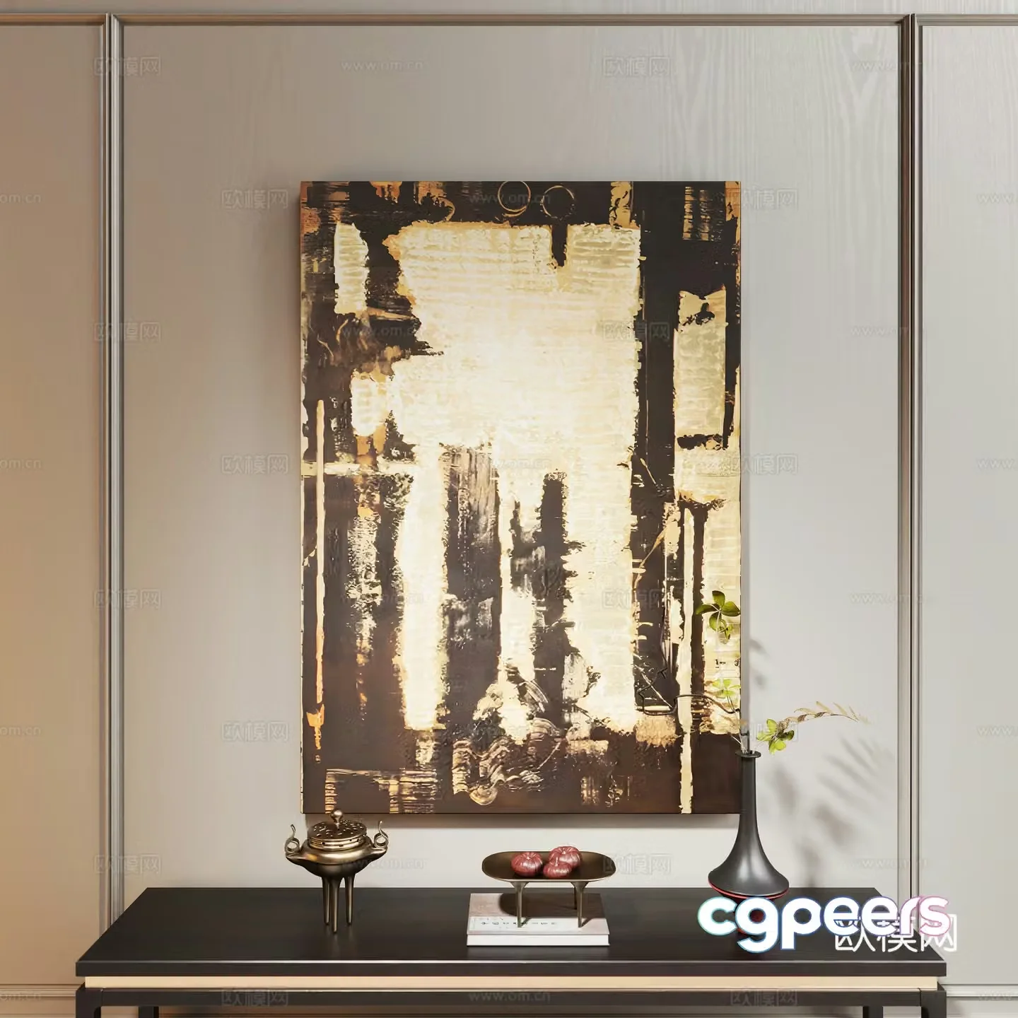 Modern art Italian hanging painting 3d model