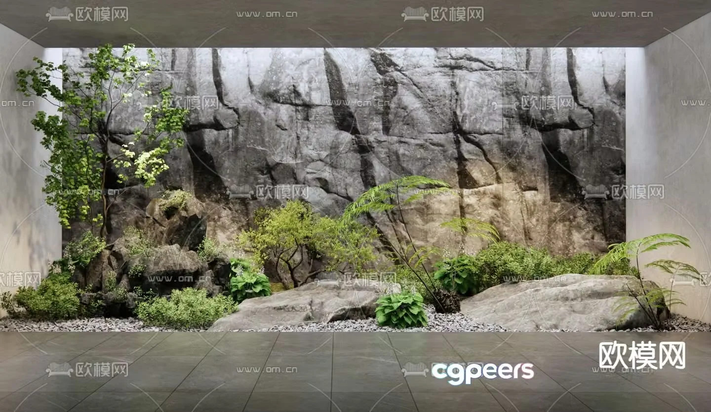 Landscape sketch plant landscaping landscape stone 3D model