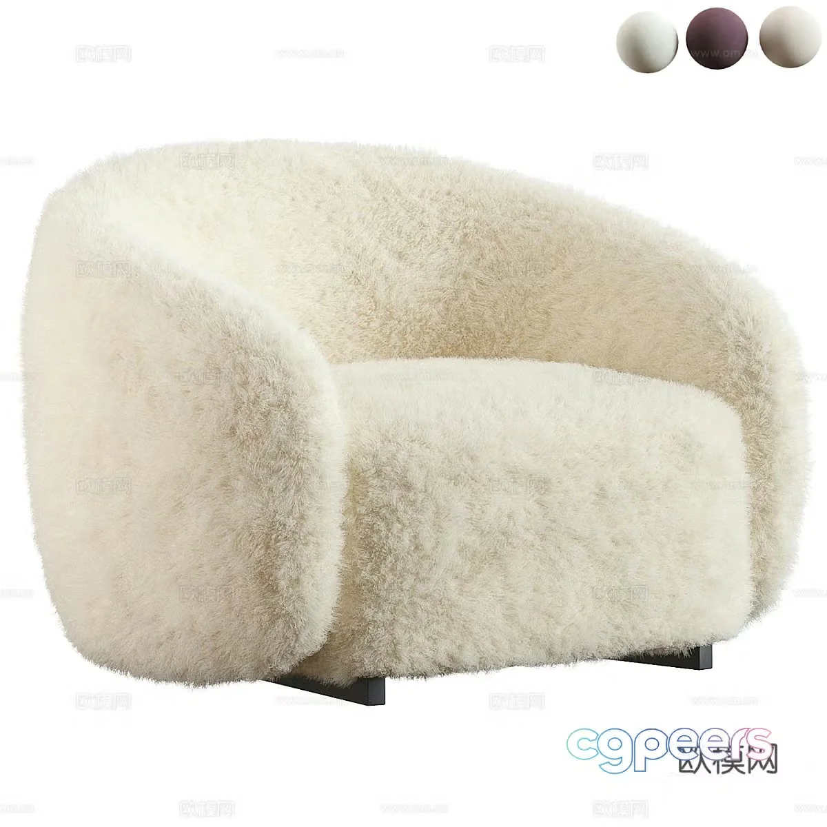 Modern Italian Brice casual sofa 3d model