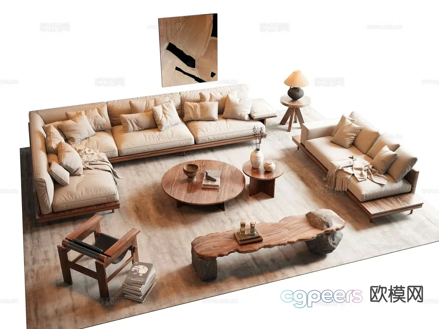 Wabi Sabi modular sofa 3d model