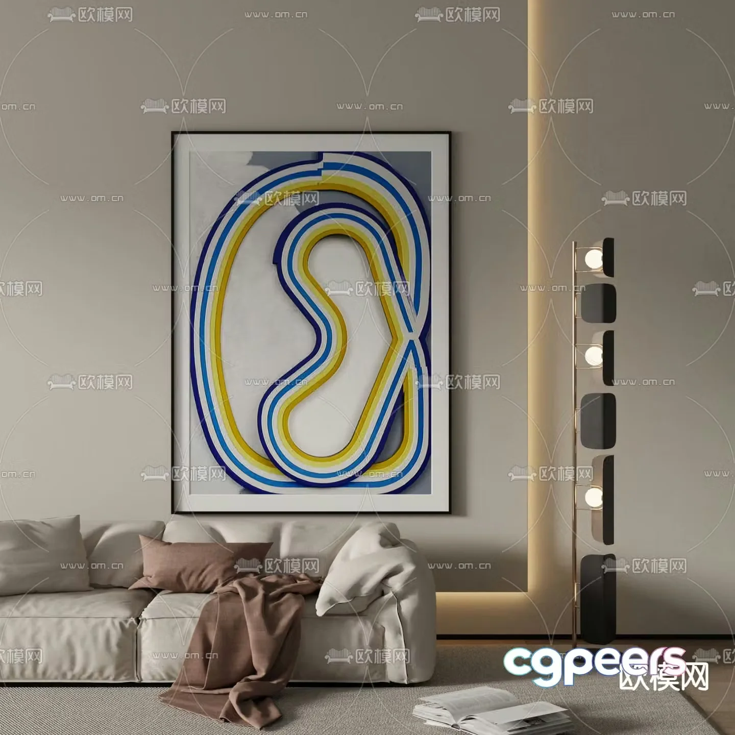 Art painting Texture painting Decorative painting 3d model