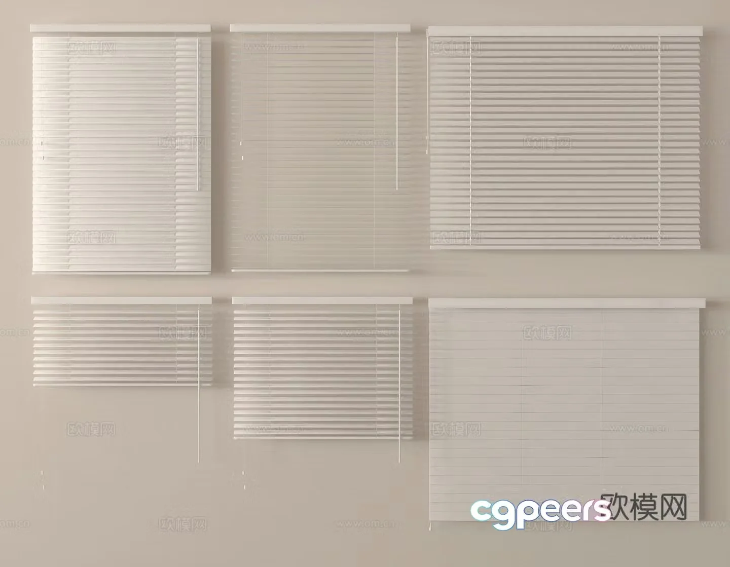 Venetian blinds pull curtains blinds 3D model