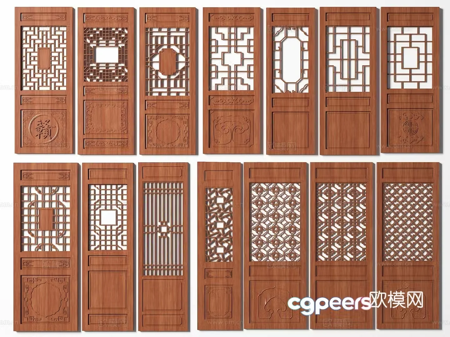 Chinese doors and windows ancient doors lattice doors antique wooden doors 3D model