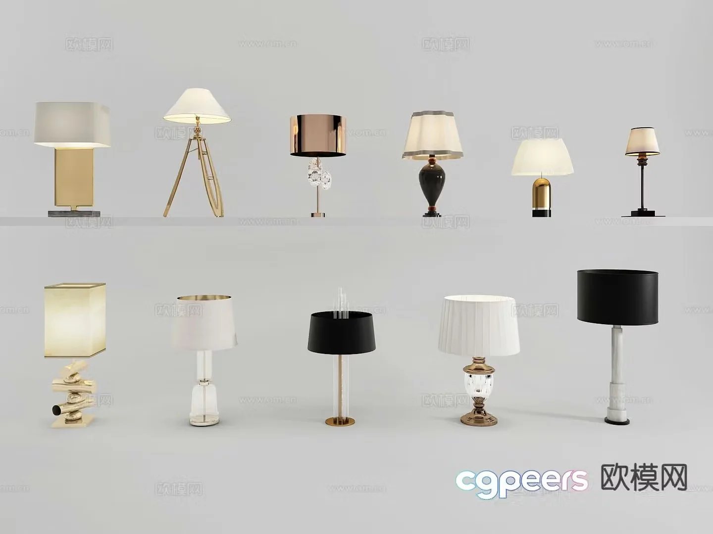 Light luxury desk lamp artistic desk lamp 3d model