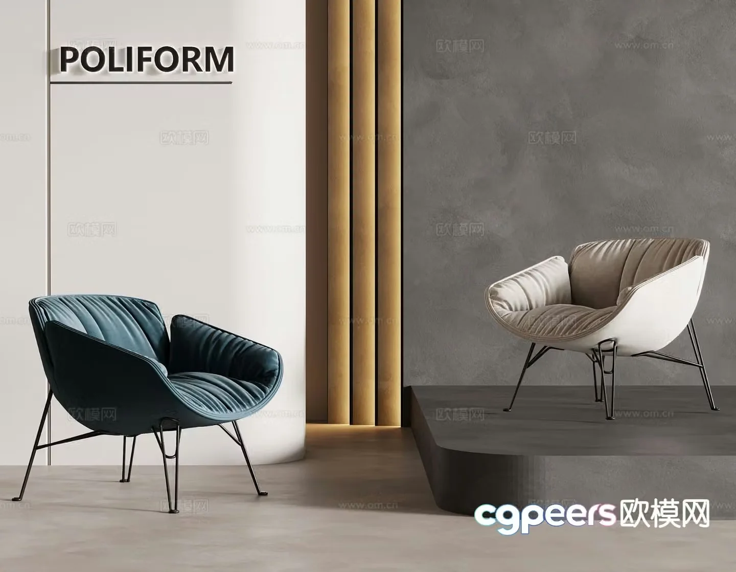 Modern chair leisure chair single chair 3d model