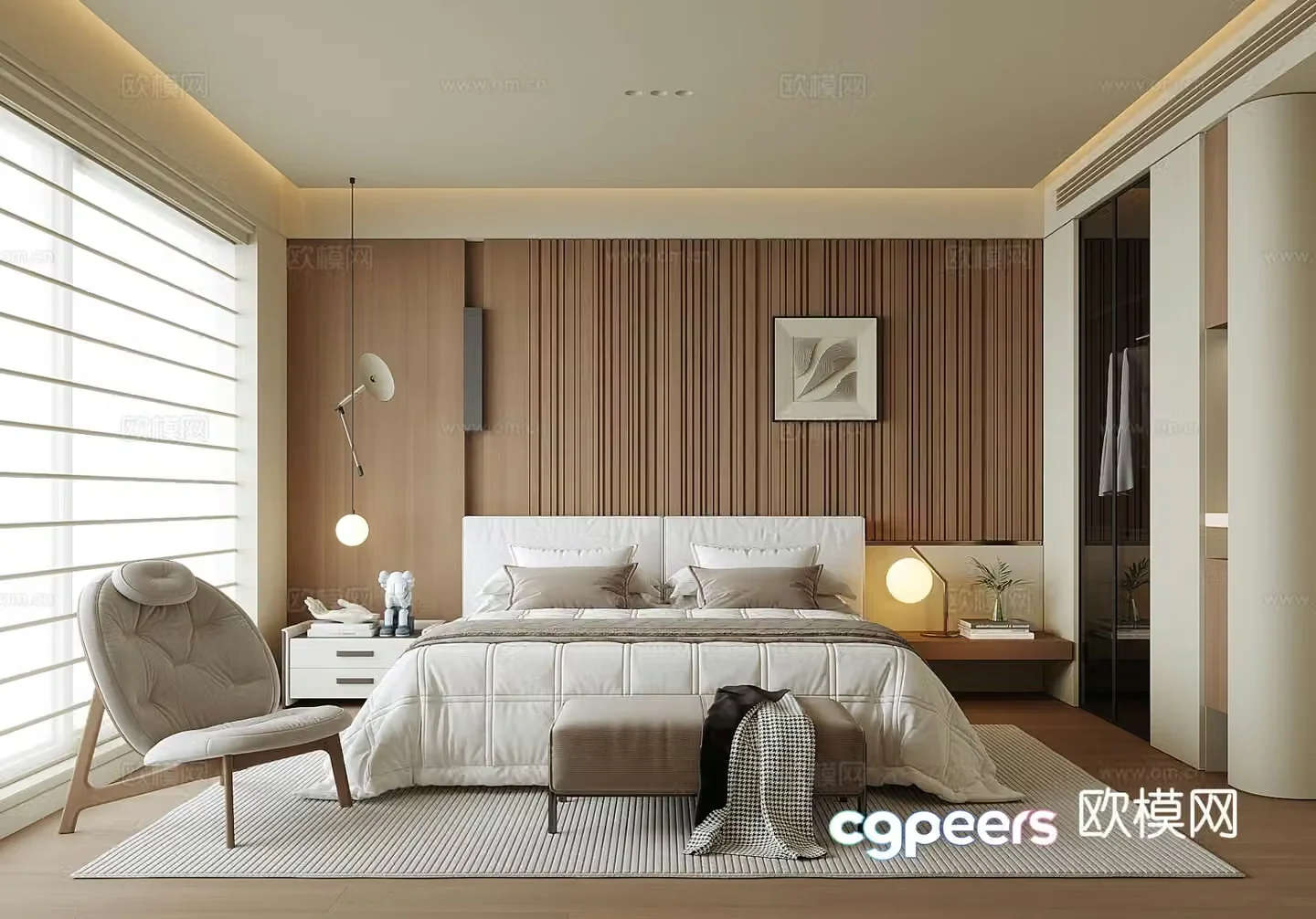 Modern home bedroom master bedroom 3d model