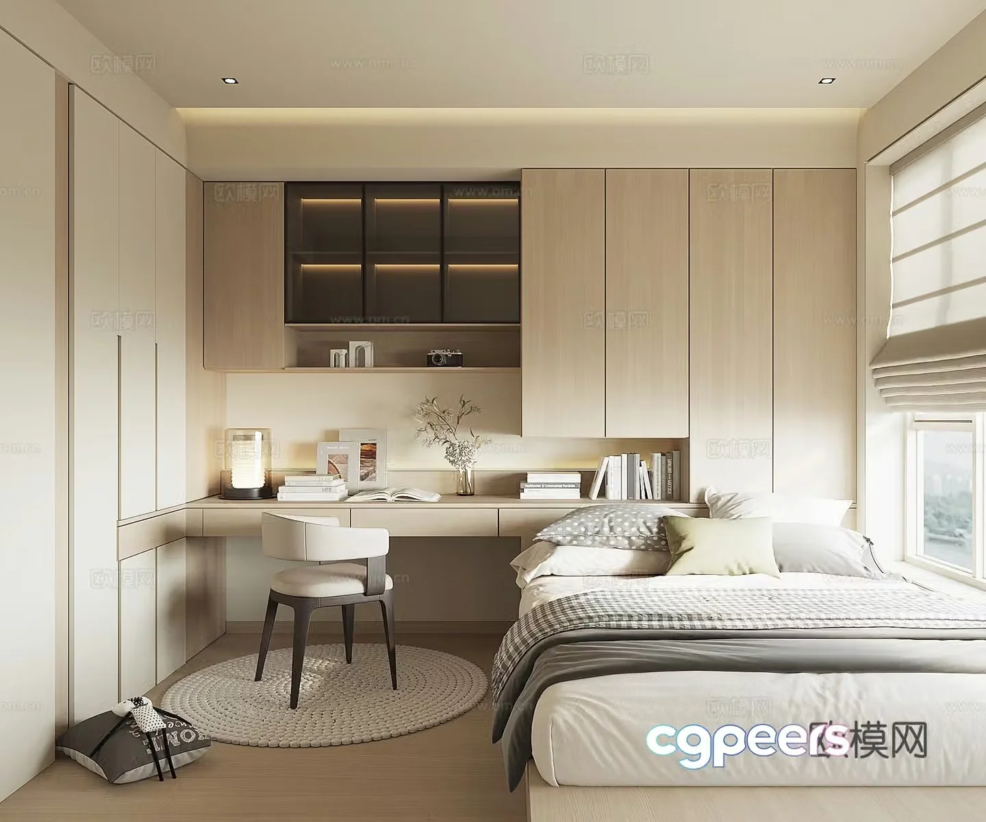Modern tatami bedroom 3d model