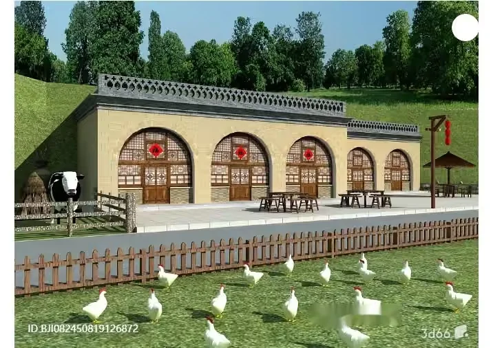 A Farm Scene With Chickens 3D Model – 2667 – VRAY Render