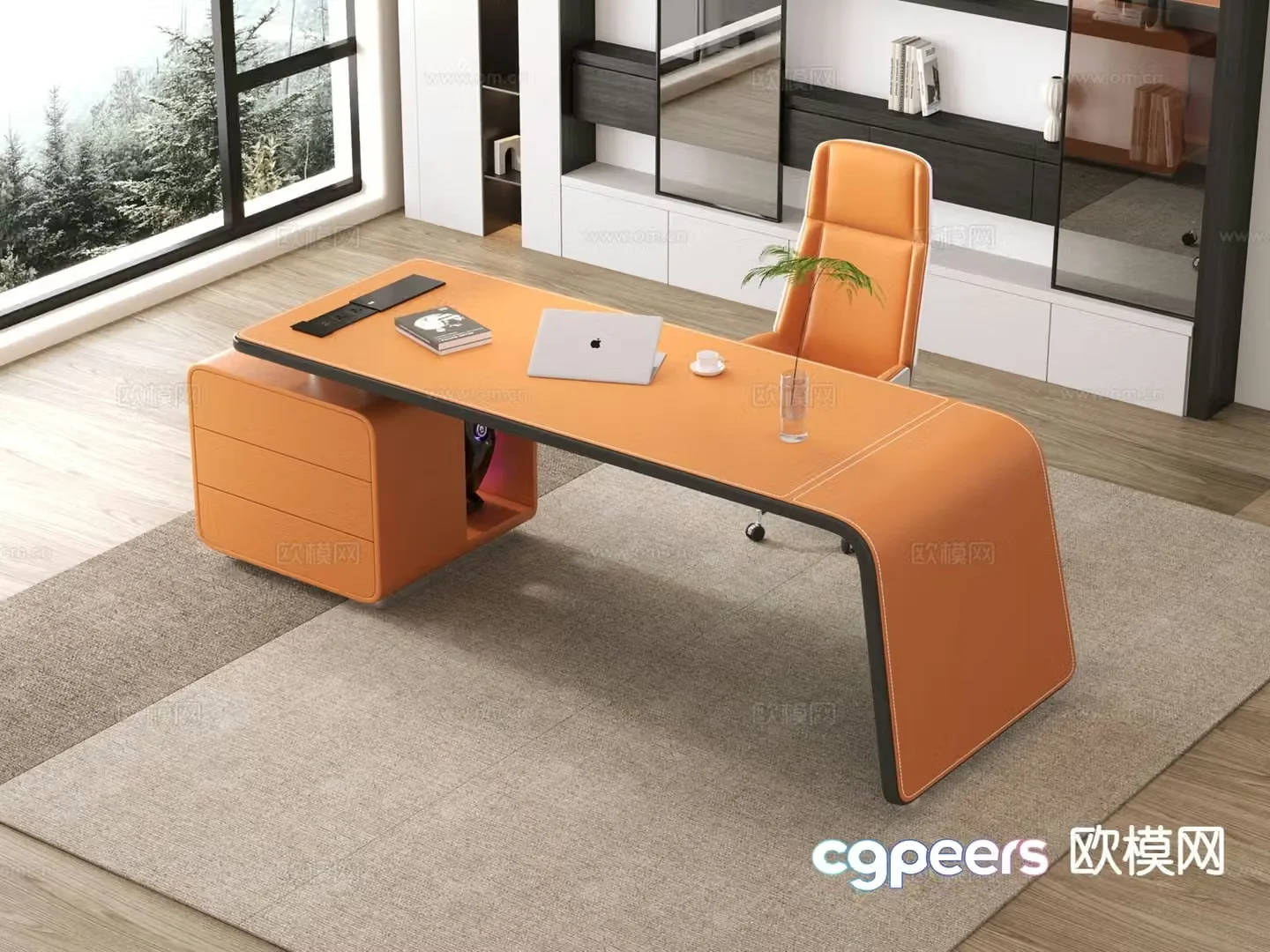 Modern desk desk manager desk office desk 3d model