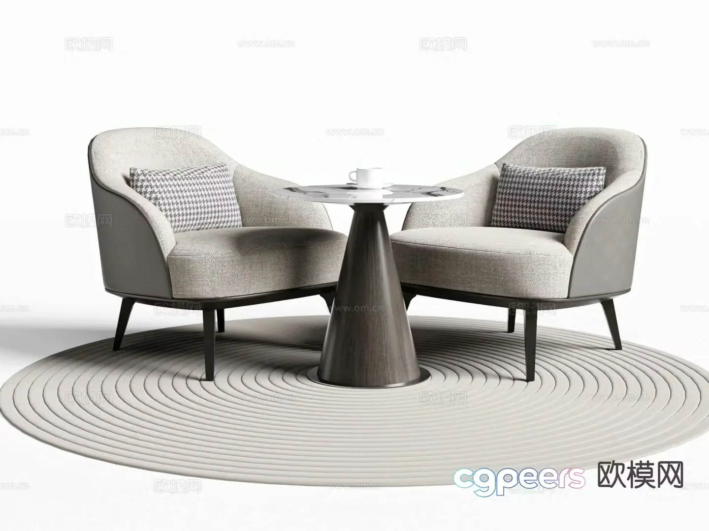 Modern leisure tables and chairs Negotiation tables and chairs 3d model