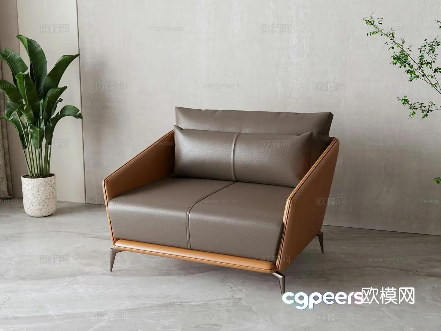 Modern single sofa 3d model
