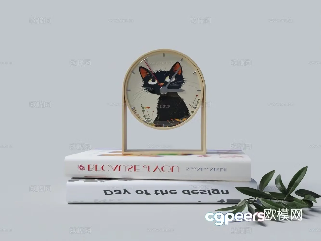 Modern desktop accessories books desk lamp 3d model
