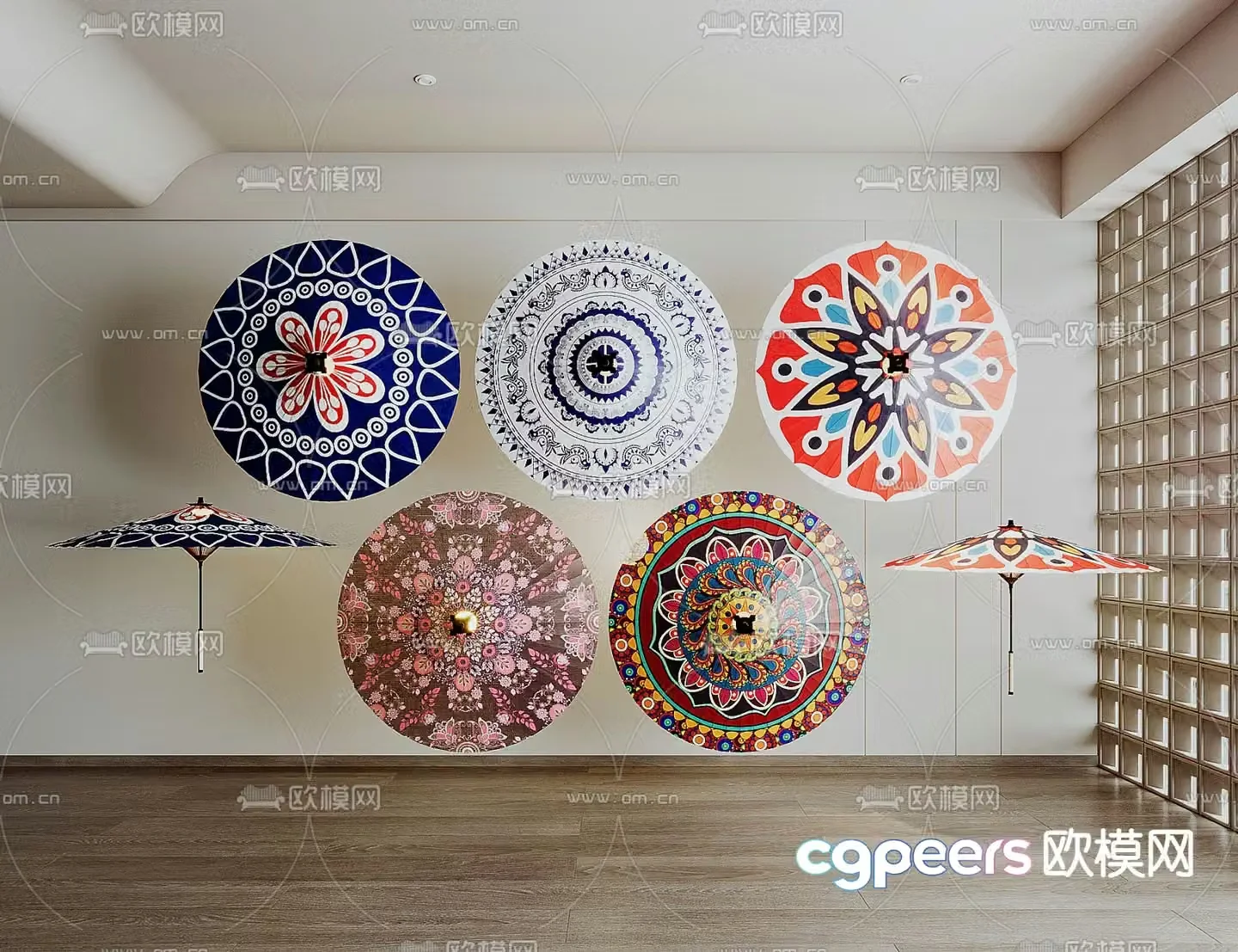 New Chinese oil paper umbrella 3d model