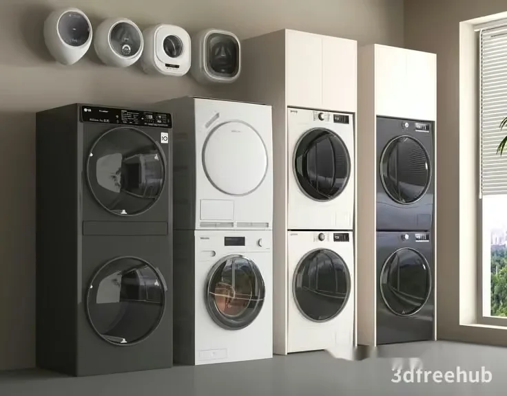 Washing Machines In A Room 3D Model – 20895 – VRAY Render
