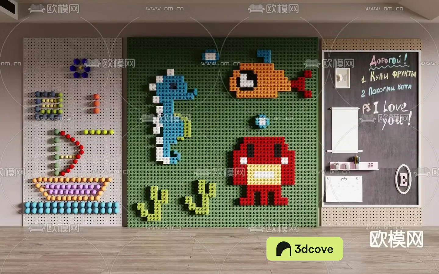 Building block wall Lego wall Notes wall