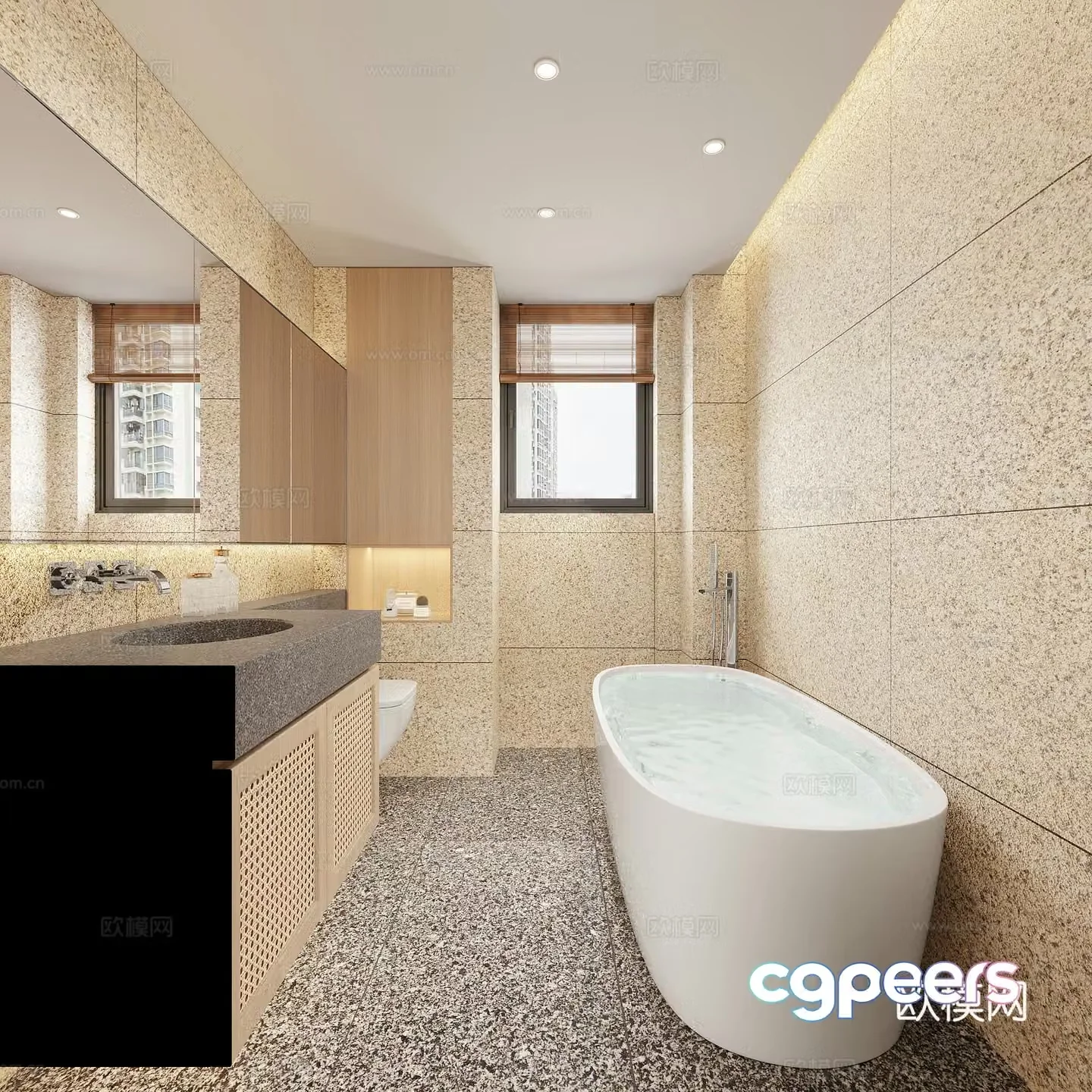 Log-wind bathroom 3d model